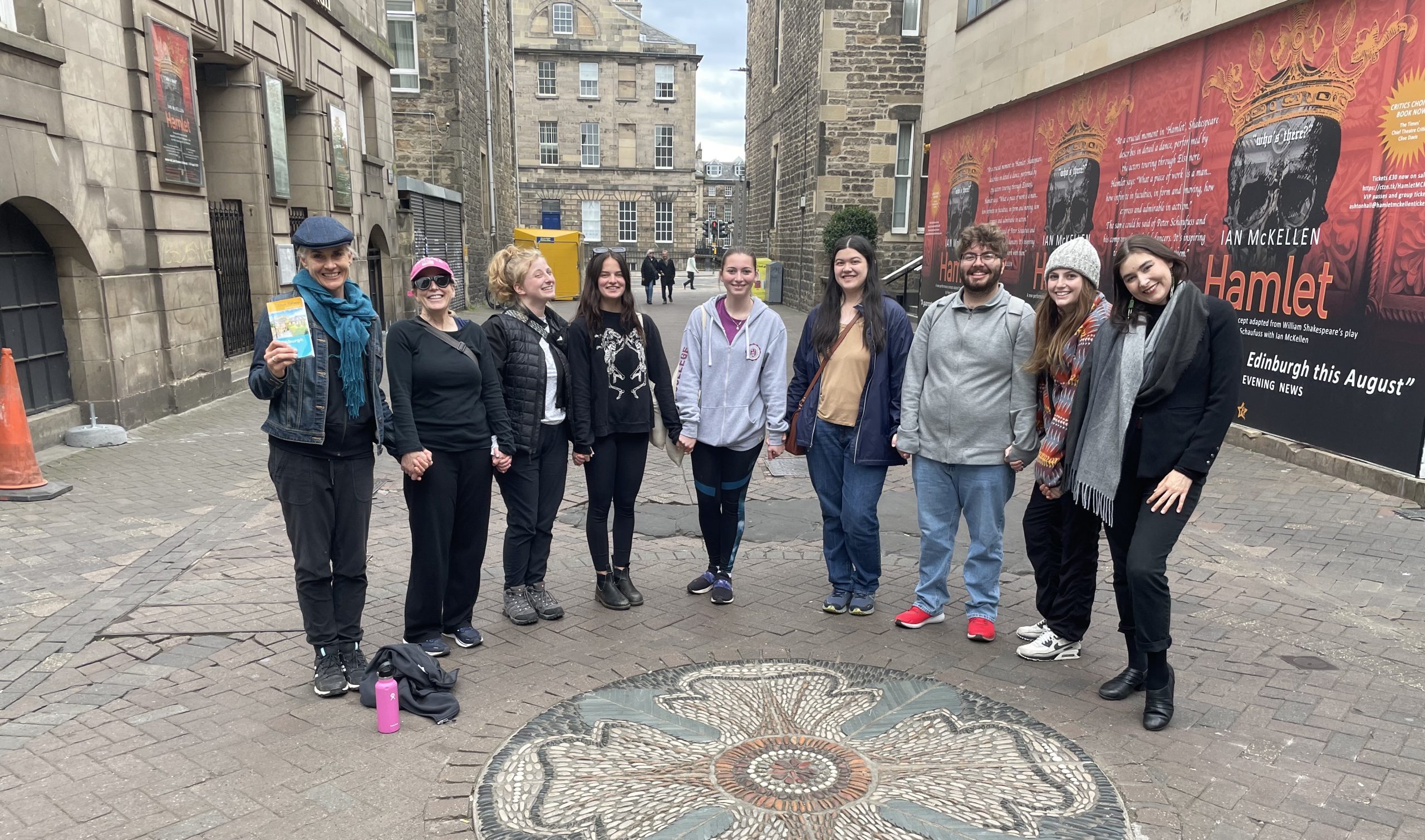 A faculty-led group of students on a study abroad trip to Ireland and Scotland