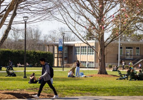 Students on the quad